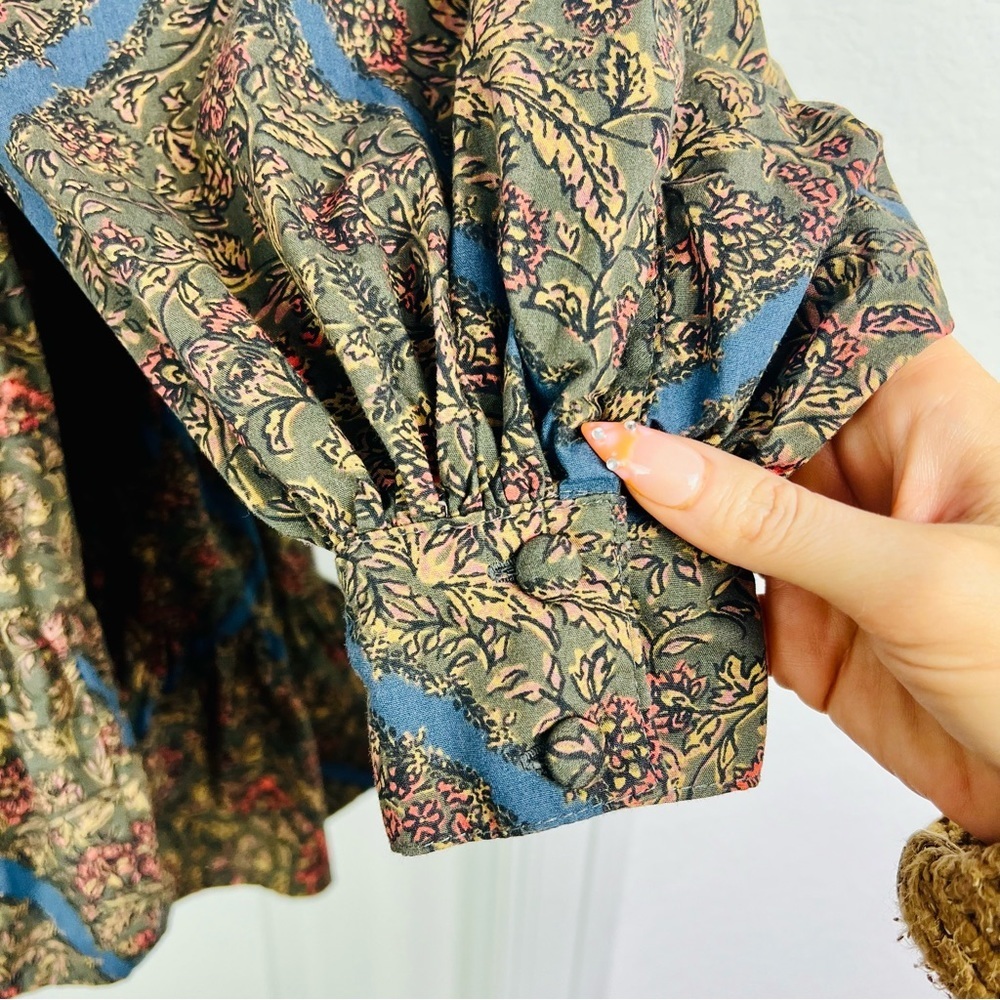 Free People Paisley Mini Dress in Black and Blue - Picture 9 of 13